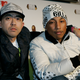 Hip-pop/R&B star Pharrell Williams of the Neptunes, right, and A Bathing Ape producer Nigo pose for photographers at a press conference to launch "Star Bape Search" audition to look for new Japanese artists in Tokyo, Japan, Monday, Feb. 18, 2008. (AP Photo/Shizuo Kambayashi)